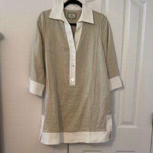 Tuckernuck Beige and White Mini Dress